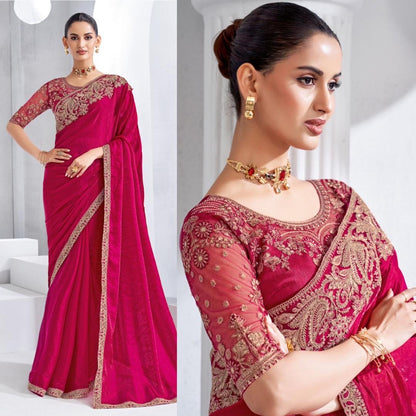 Ravishing Magenta pink saree