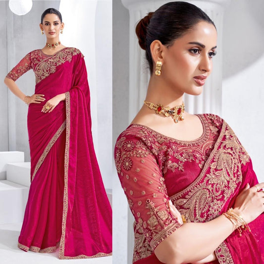 Ravishing Magenta pink saree