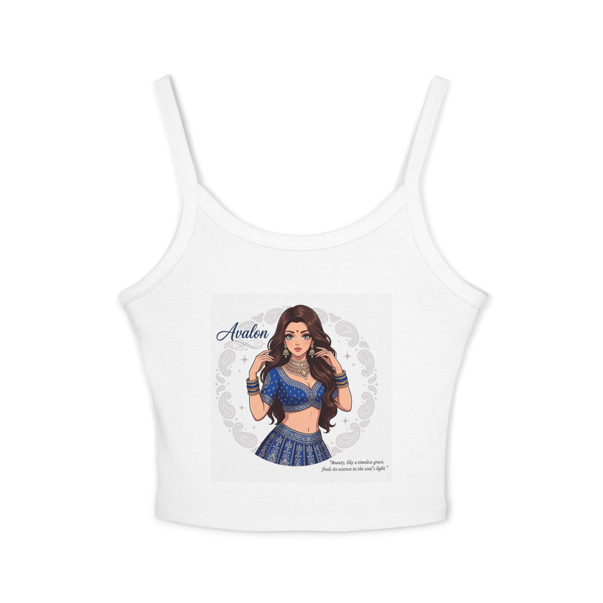 Avalon Dance Girl Crop Tank Top — Cute Belly-Button Spaghetti Strap Tee