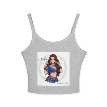 Avalon Dance Girl Crop Tank Top — Cute Belly-Button Spaghetti Strap Tee