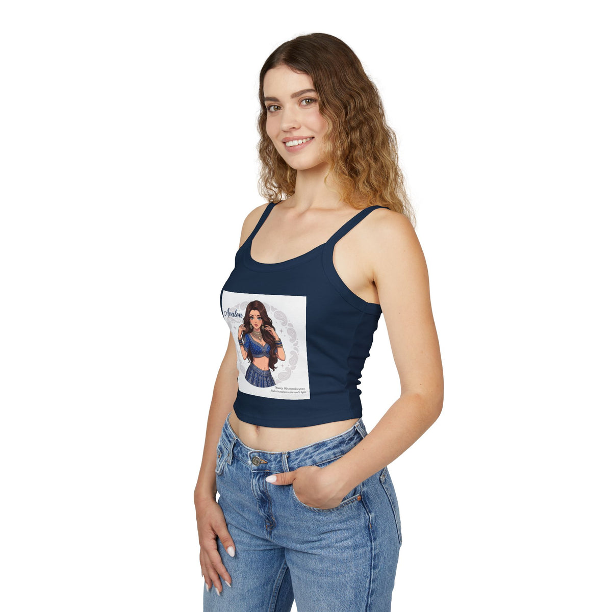 Avalon Dance Girl Crop Tank Top — Cute Belly-Button Spaghetti Strap Tee