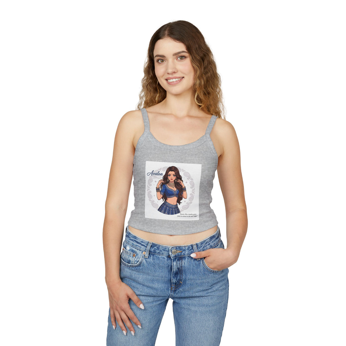 Avalon Dance Girl Crop Tank Top — Cute Belly-Button Spaghetti Strap Tee