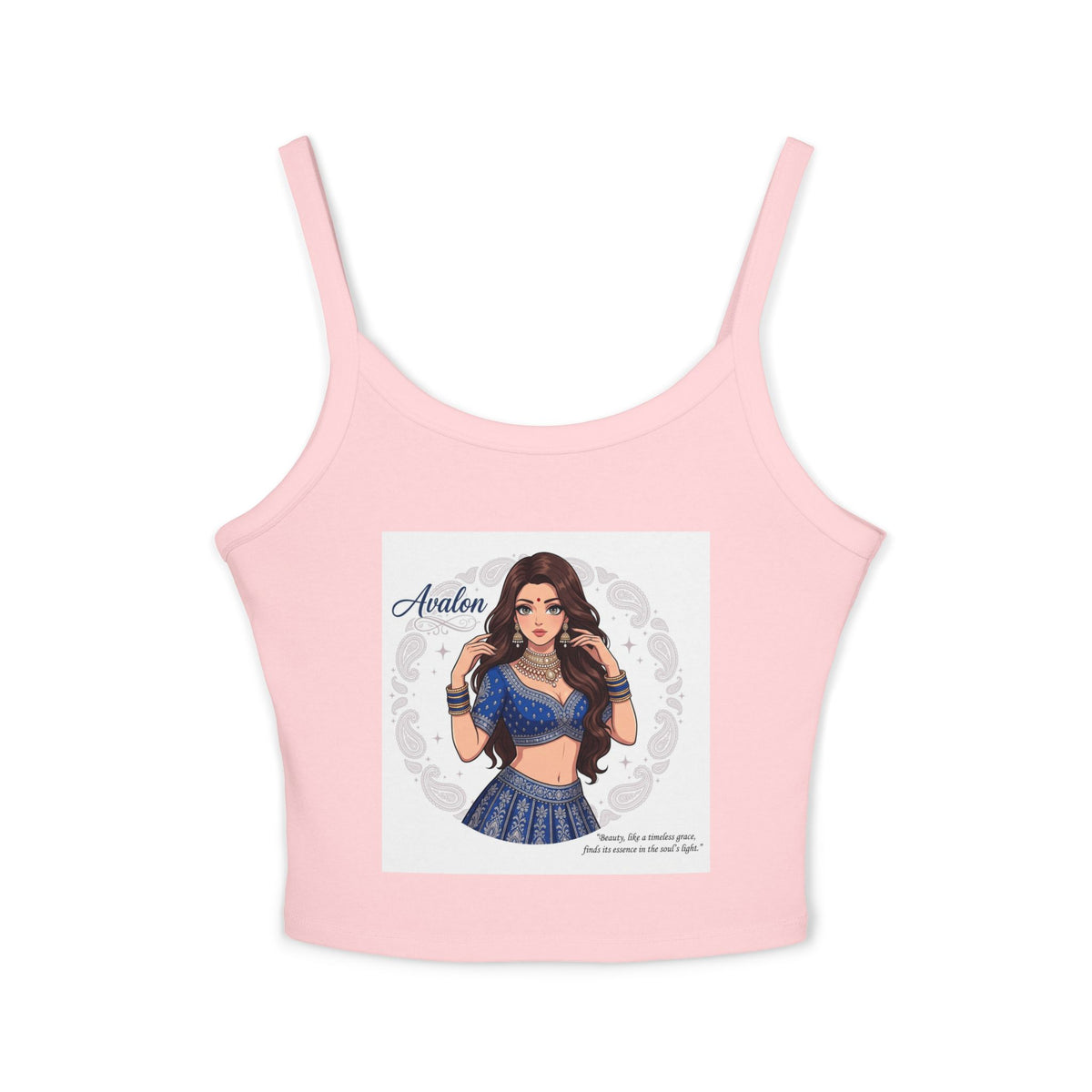 Avalon Dance Girl Crop Tank Top — Cute Belly-Button Spaghetti Strap Tee