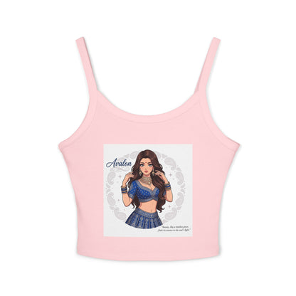 Avalon Dance Girl Crop Tank Top — Cute Belly-Button Spaghetti Strap Tee