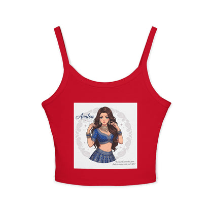 Avalon Dance Girl Crop Tank Top — Cute Belly-Button Spaghetti Strap Tee
