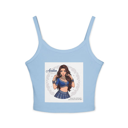 Avalon Dance Girl Crop Tank Top — Cute Belly-Button Spaghetti Strap Tee