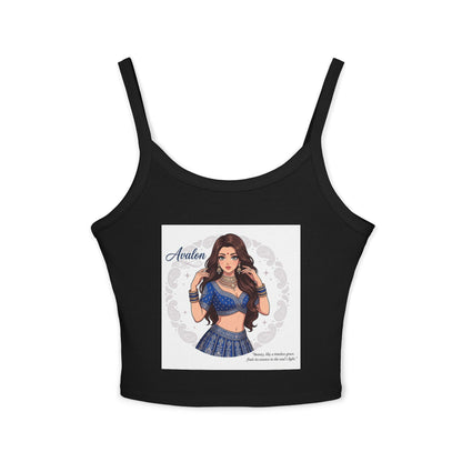 Avalon Dance Girl Crop Tank Top — Cute Belly-Button Spaghetti Strap Tee