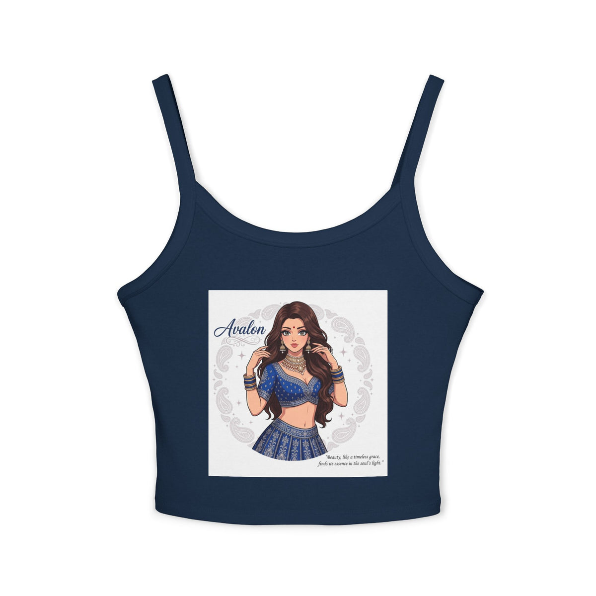 Avalon Dance Girl Crop Tank Top — Cute Belly-Button Spaghetti Strap Tee