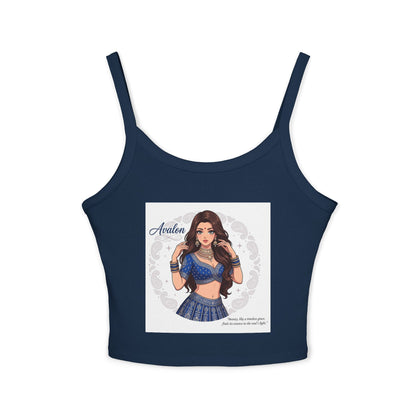 Avalon Dance Girl Crop Tank Top — Cute Belly-Button Spaghetti Strap Tee