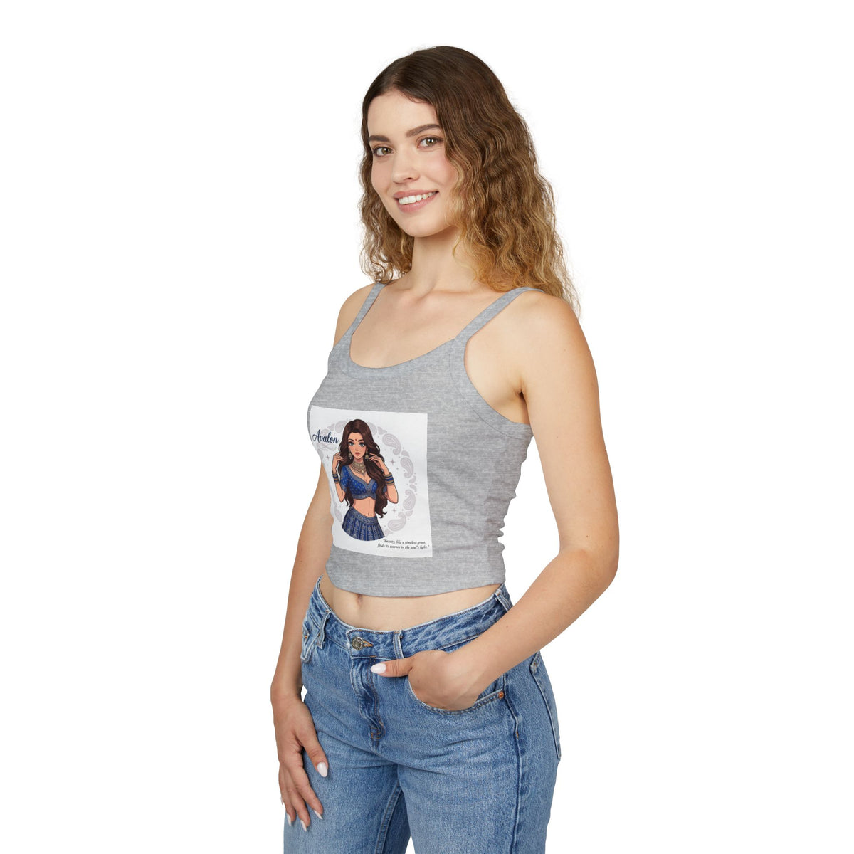 Avalon Dance Girl Crop Tank Top — Cute Belly-Button Spaghetti Strap Tee