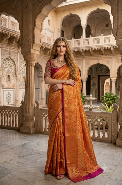 Bridal Kanchipuram saree Orizza