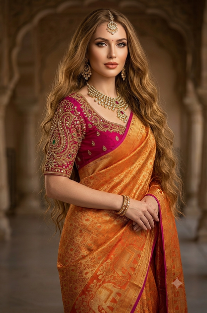 Bridal Kanchipuram saree Orizza