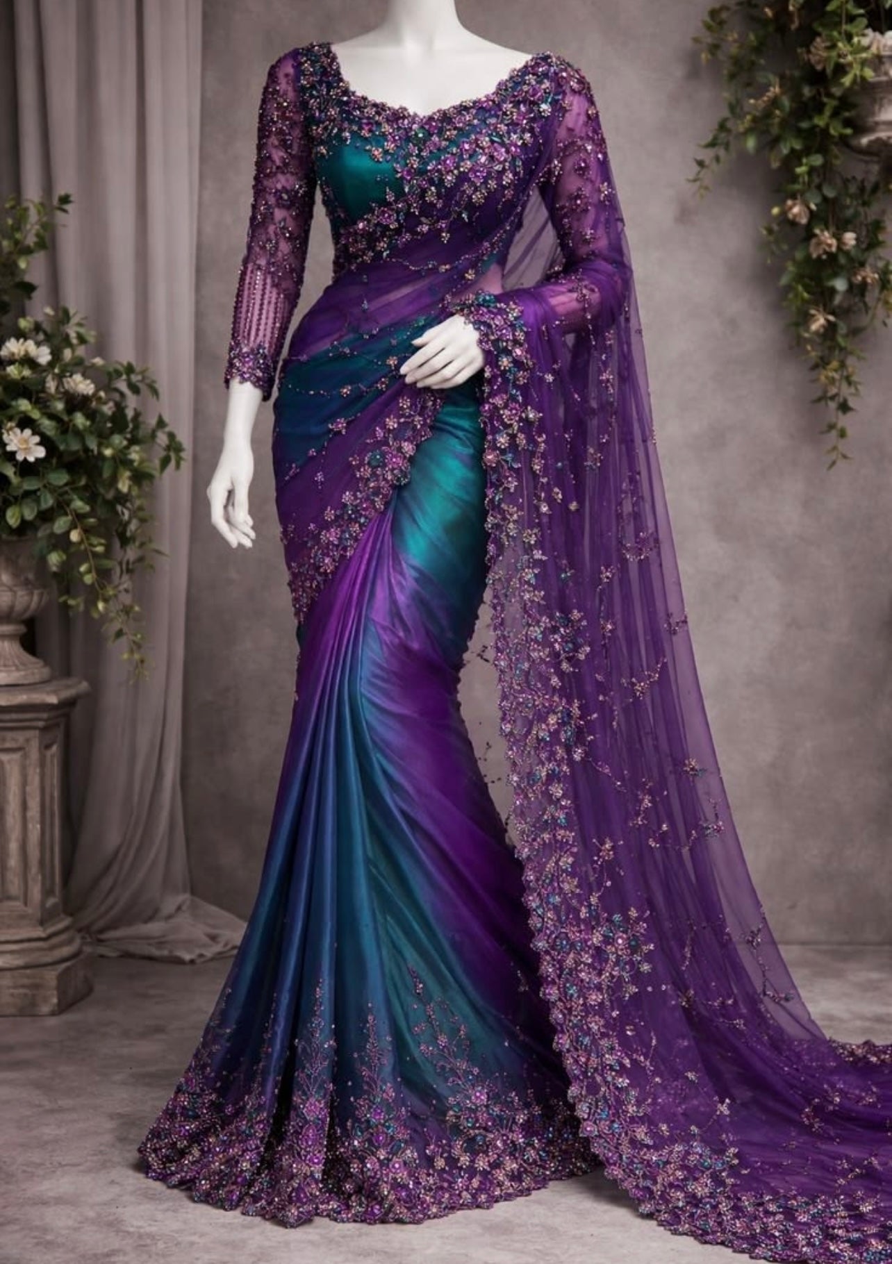 Peacock ombre dazz
