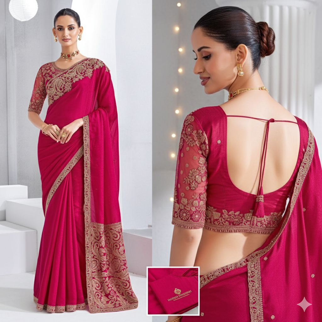 Ravishing Magenta pink saree
