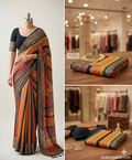 Multicolour sizzle saree