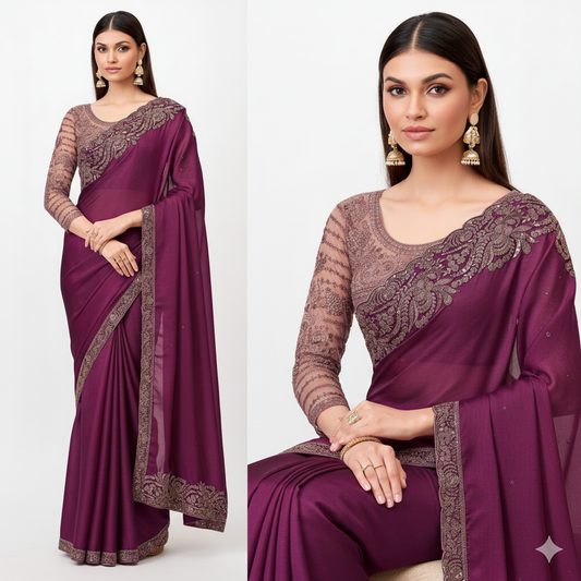Purple shimmer Dazz saree