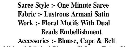 Cape Diva one minute saree