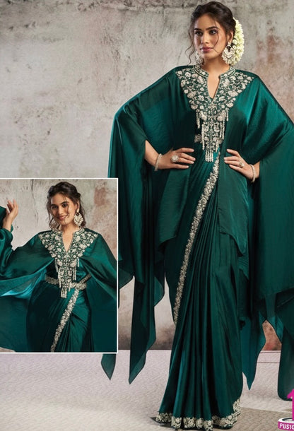 Green Dazzle one minute saree
