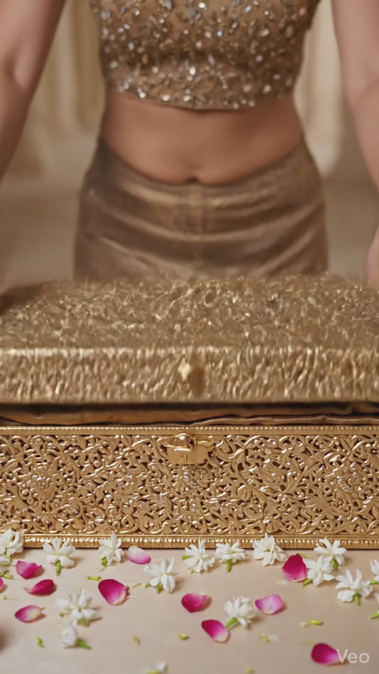 Gold Avalencia saree